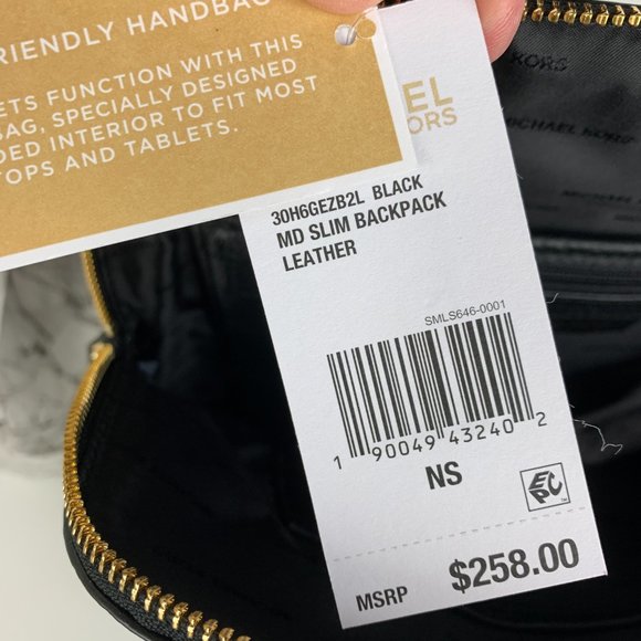 New Michael Kors Rhea Medium Leather Slim Backpack - Picture 8 of 11